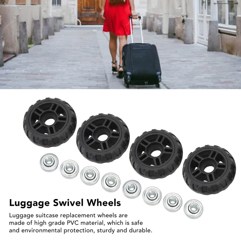 4Pcs Luggage Swivel Wheels Low Noise Sturdy Lightweight Heat Insulation