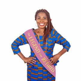 The Legend Has Retired Sash – Pink and Gold Foil Retirement Sash for Women and Men & Large Gold Safety Pin. Great for Retirement Party, Events & Decorations by JPACO