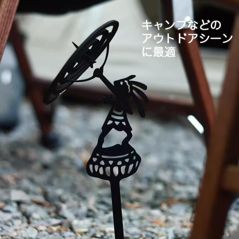 Mikankawa アウトドア 蚊取り線香ホルダー 線香立て スタンド 鉄製 ペグ式 キャンプ 釣り ピクニック