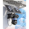4G LTE Cellular Solar Security Camera Wireless Outdoor, 4 Lens