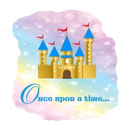 Girly Wall Decals for Girls Bedroom - Castle on Multicolored Background Princess DIY & Creativity Boy Girl Bedroom Wall Sticker - Size: 20 in x 20 in