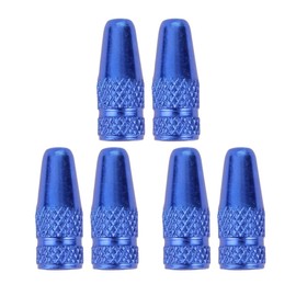 TOMALL Bicycle French Valve Stem Caps for Bike Wheel Dust Covers Blue (Pack of 6)