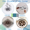 Yinkin 4 Pcs Shower Drain Cover Silicone Tub Stopper Floor