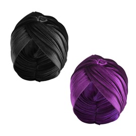 2 Pieces Velvet Turban Hats, Stretch Turban Hats, Retro Turban Hats, Soft Turban Hats, Chemotherapy Hats Purple