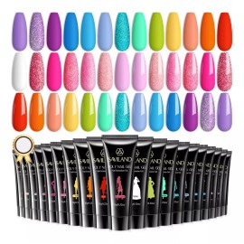 Saviland Set De Gel De Uñas De Polygel,20 Colores, Extension Color Lujo Clásico