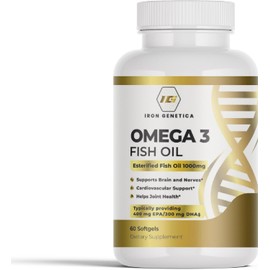 Iron Genetica Omega 3 Fish Oil – High Concentration EPA & DHA | Supports Heart, Brain & Joint Function