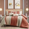 ESCA Orange Comforter Set - 6-Piece Terracotta Bedding Set Queen