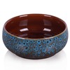UANYEMON Blue Ceramic Decorative Bowl, Rustic Oval Display Dish for