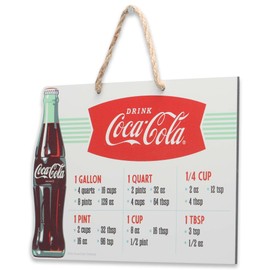 Coca-Cola Measurements Hanging Metal Sign - Fun Coca-Cola Cooking Conversion Chart for Kitchen - Great Gift Idea