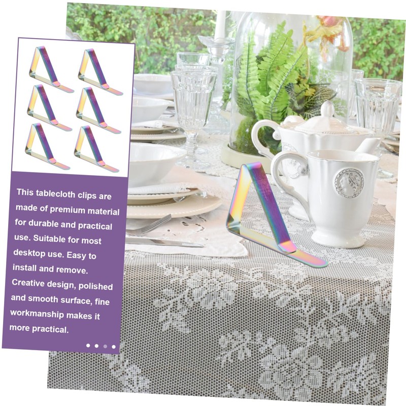 LABRIMP 6pcs Tablecloth Clips for Outdoor Tables Triangle Shape Non-Slip