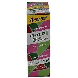 Natty Full Width Hemp Paper 15 Packs Per Box 4 Per Pack (Watermelon)
