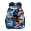 CUEBOS Bald Eagle Backpack, Polyester Laptop Bag, American Flag Wing