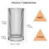 16oz Drinking Glasses Set of 4, Tall Glass Cups Fits