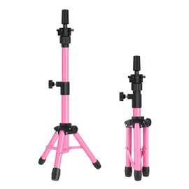 AliLeader AliLeader 25 Inch Mannequin Head Stand Tripod for Mannequin Head Wig Stand Tripod Wig Head Stand for Training Heads and Canvas Block Head (Mannequin Head Not Included,Pink)