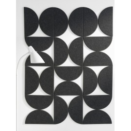 VIVELDA Living Room Wall Art – 24 Half Circle Wall Panels for Farmhouse Wall Hanging, Bedroom Decor, Modern Wall Art, Boho Above Bed Wall Decor, Big Wall Art, Artwork for Walls and Accent Wall Panels (Midnight Black)