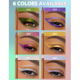 Jutqut Green Chameleon Eyeliner, Waterproof & Long Lasting Metallic Eye Liner, Glitter Colour Make-up Gel Eyeliner, Smudge-proof Shimmer Colourful Gel Eye Pencil, Highly Pigmented Sparkling Eyeshadow