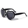 Flip Up Lens Rounded Edges Plastic Retro Heart Shape Sunglasses