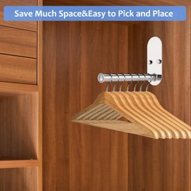 XINYUWIN Stainless Steel Clothes Hanger Storage Rack,Wall Mounted Clothes Hanger Organizer, Clothes Bar-Hanger Holder Hooks, Laundry Room Coat Hanger,Space Saving Adhesive OR Drilling Installation