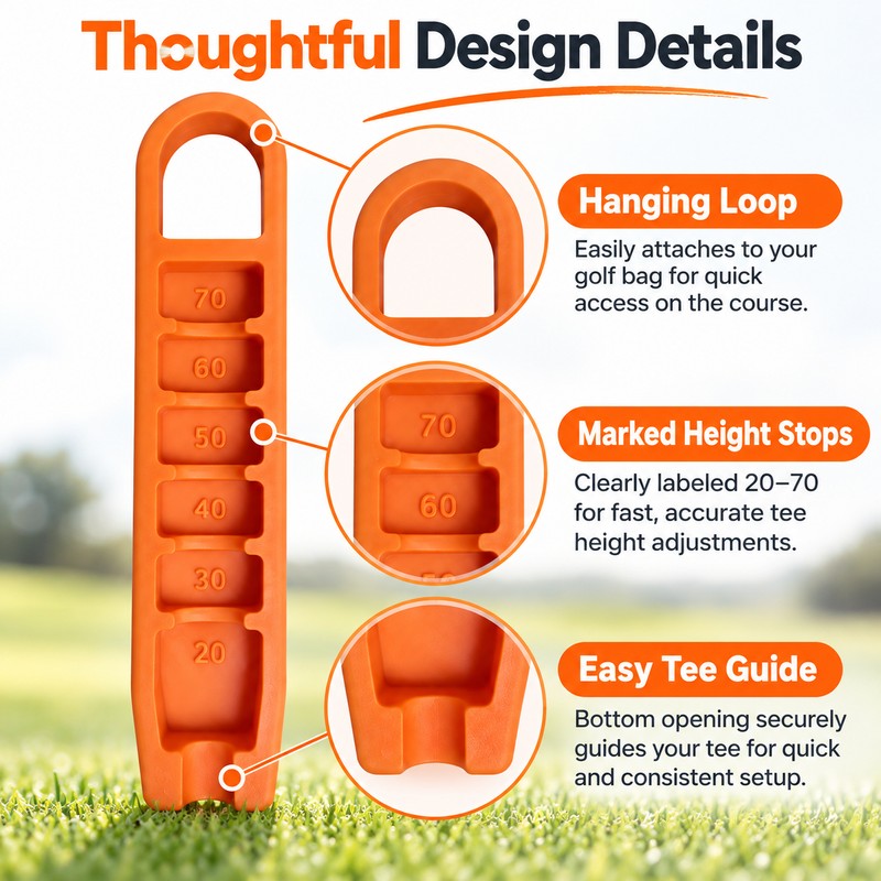 Adjustable Golf Tee Height Setter for Consistent Tee Placement –