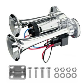 Train Horn for Truck 600DB, Super Loud Car Electric Horn With Compressor Replacement, 12V Dual Trumpets Air Horn Kit For Truck Boat Train Speaker Cars Van Ship