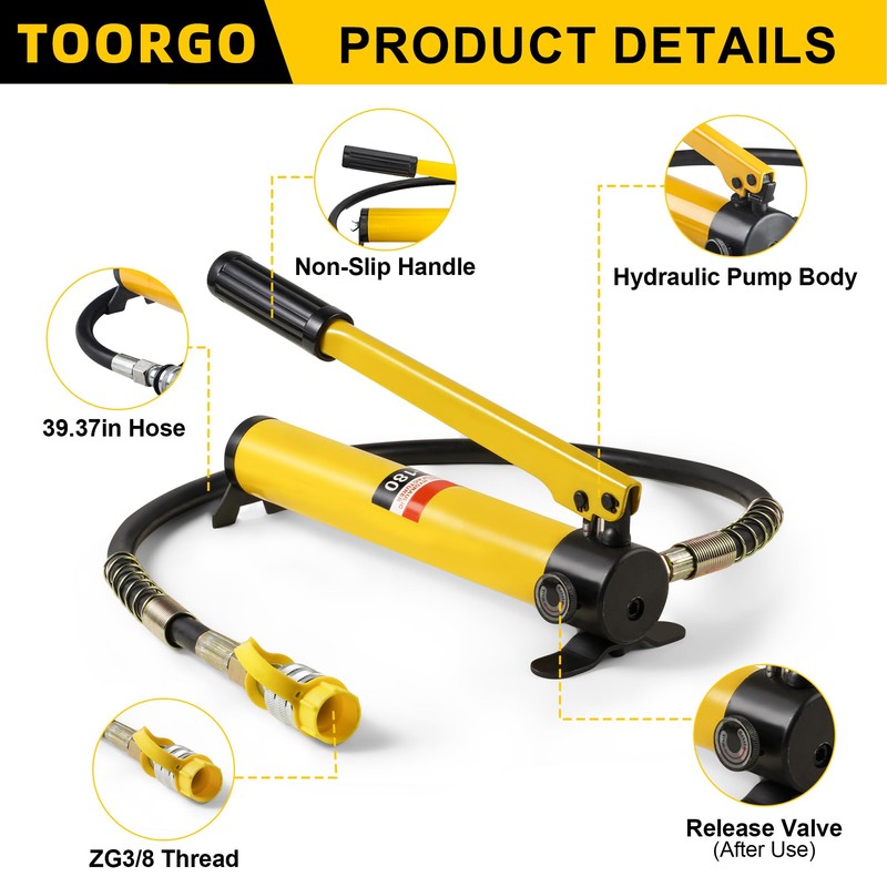 TOORGO CP-180 Hydraulic Hand Pump,Hand Operated Pump Manual Pump Hydraulic