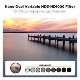 K&F Concept 49mm Variable ND Filter ND3-ND1000 (1.5-10 Stops), 28-Layer Coatings HD Optical Glass Adjustable Neutral Density Filter for Camera Lens(Nano-X Series)