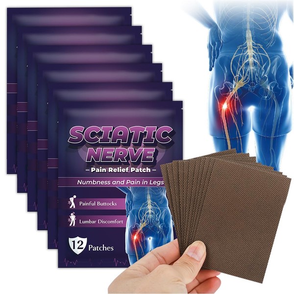 Vmxlso 72Pcs Sciatica Pain Relief Patches, Sciatic Nerve Pain Relief