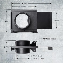 POWERTEC 70357 4 Inch Wall Mounting Blast Gate with Bracket for Dust Collector, Dust Collection Fittings, 1 Pack