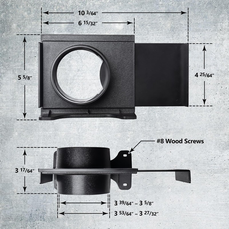 POWERTEC 70357 4 Inch Wall Mounting Blast Gate with Bracket