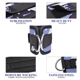NES3 Foot Strap Cable Pull 7mm Neoprene Support 10" x 4" Ankle Strap (Black)