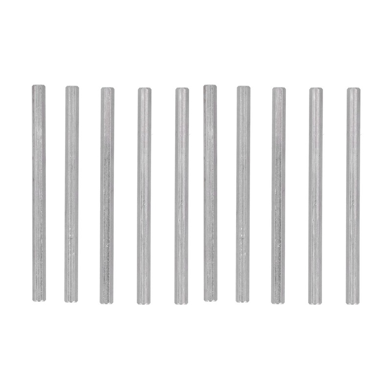 10Pcs Long Rod Nut Hex Coupling Straight Bar Stainless Steel