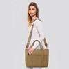 KKXIU Canvas Tote Bag for Women with Zipper and Compartments
