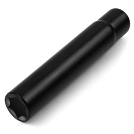 MIKKUPPA Spiked Lug Nuts Socket Key, 19mm Hex, Black Universal Spike Lug Nuts Solid Replacement Tool for Thread 14x1.5, 14x2.0, 9/16-18, 1/2-20, 12x1.25 Spiked Nut