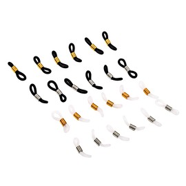 Eyeglass Chain Ends Adjustable Rubber Ends Connectors Anti-slip Strap Holder Chain Loops for Eye Glasses (4 Colors, 24 Pieces)