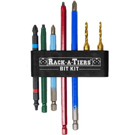 Rack-A-Tiers Finishing Bit Kit - 7 pcs Driver Bit Set, Electrical Bits, Driver and Tapping Bits, Electrician Drill Bit Kit, Electrical Finishing Bits (Finishing Kit) (72710)