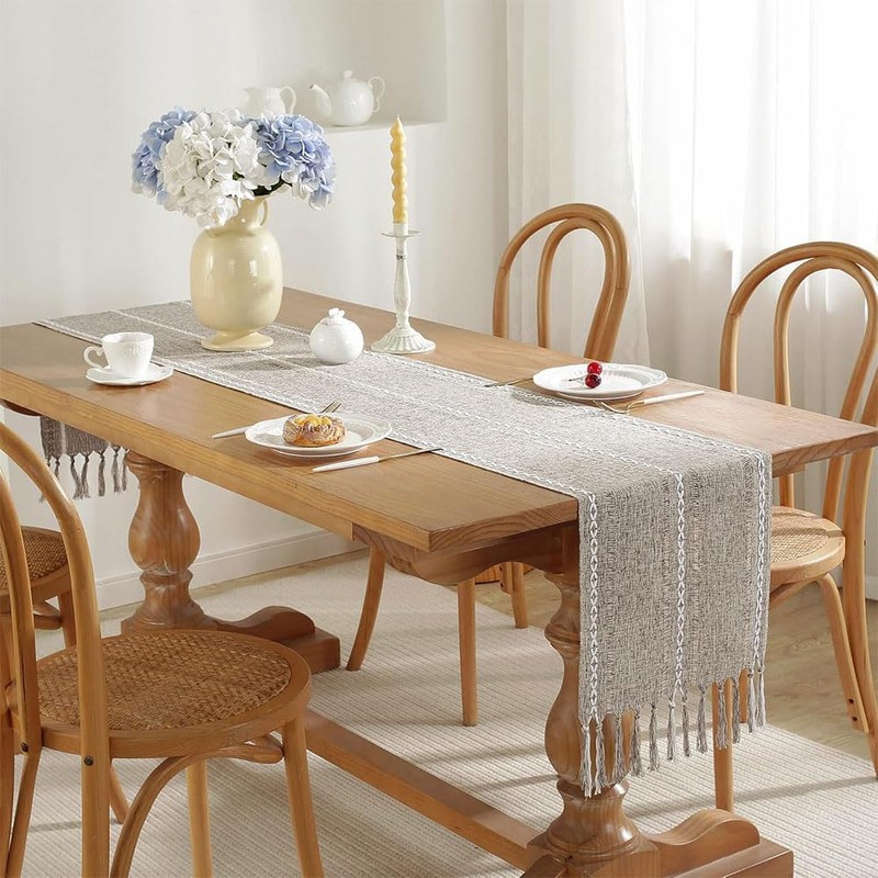 Aufondof Boho Table Runner Farmhouse Table Runner,13" x 90" Long