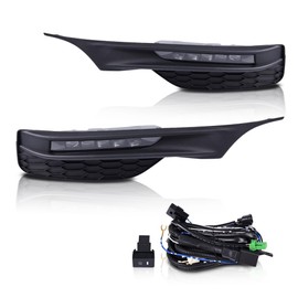 Compatible with Honda Accord 4-Door Sedan 2016 2017 Clear Lens LED Front Bumper Fog Lights Lamps with Bezels Switch and Wiring Kit