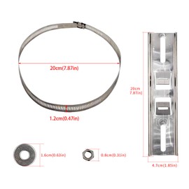 Rhinenet Sign Mounting Bracket, Pole Mounting Kits, 304 Stainless Steel Brackets with Adjustable 1.2" to 7.9" Clamp Hardware Outdoor Waterproof for Junction Box and Electrical Boxes, 4 Set