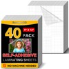 40 PCS Self-Adhesive Laminating Sheets, 9 x 12 Inches Clear