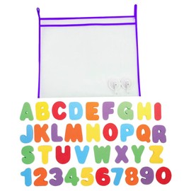 Toddmomy Alphabet Numbers Bath Toys with Bag, Baby Toddler Preschool Educational Toys, Mesh Bath Toy Holder
