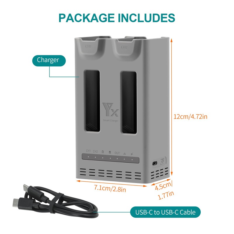 LYONGTECH 100W Dual Battery Charger with Storage Charge for DJI