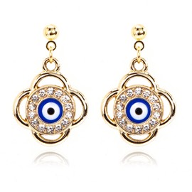 HUASAI Evil Eye Bracelet for Women: Blue Crystal Stone Tiger Eye Ojo Protection Charm Bracelet