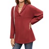 BZB Polo Shirts for Women Long Sleeve Shawl Neck Tops