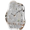 FEUFOAM Modern Wall Clock for Living Room Decor Silver Crystal