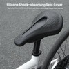 SUKOUSRAM Silicone Bike Seat Cover with Honeycomb Structure (Black, Large)