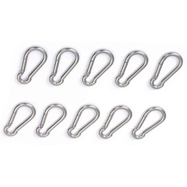 Spring Snap Stainless Steel Set of 10 Snap Spring Hooks Wire Diameter 6 mm Length 60 mm Carabiner