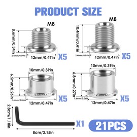 10 Chainring Screws with Hex Socket, Single and Double Chainring Bolts, Replacement Parts for MTB and Road Bikes, Screws for Chainring, Bicycle Repair Accessories