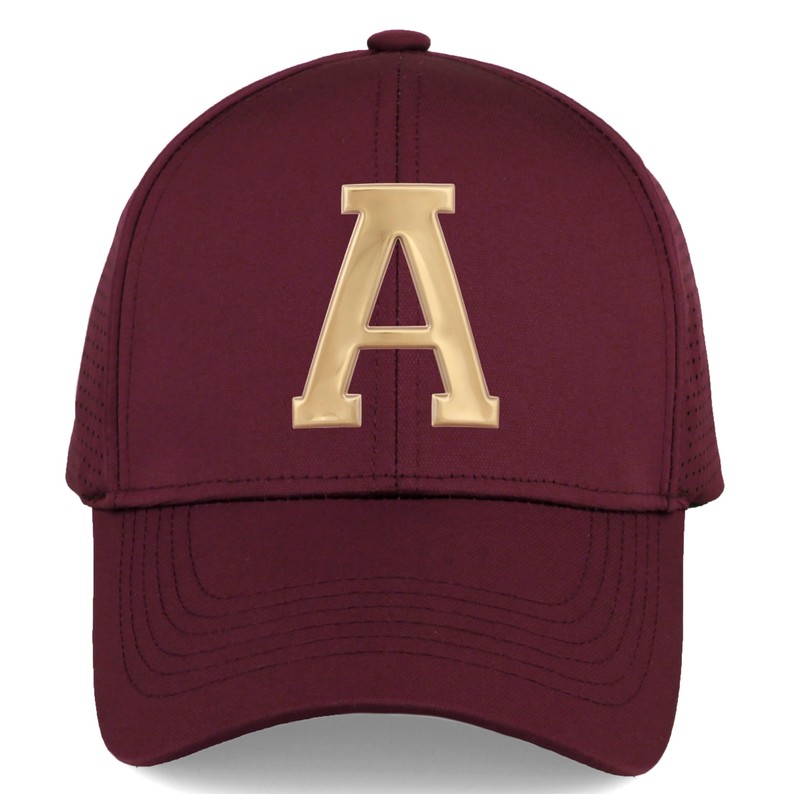 Daxton Performance Cool Tech Baseball Hat - Burgundy Cap, Gold