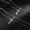 Initial Cross Pendant Chain Necklace for Men Letter E Jewelry