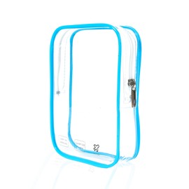 Airplane Travel Essentials for Flying Overseas 1 Quart Size Travel Bag Tsa Approved Toiletry Bag Long Flight International Travel Must Haves Clear Zipper Pouch for Toiletries 3-1-1 Liquids, Blue